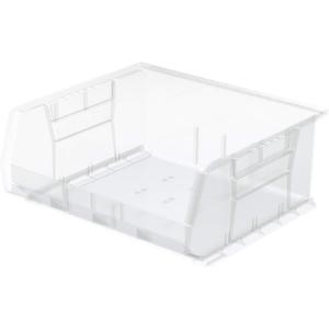 Akro-Mils 30250 AkroBins Plastic Storage Bin Hanging Stacking Containers, (15-Inch x 16-Inch x 7-Inch), Clear, (6-Pack)