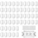 yeesport 50 Pcs Electrical Box Extenders, BE1-2 Electrical Outlet Box Extenders with 100 Pcs Screws, 1-Gang Electrical Power Box Extensions, Single Gang Power Switch Receptacles Accessories, White