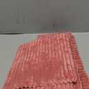 Home Brilliant 24x24 Pillow Covers Pink Decor Striped Velvet Corduroy Euro Sham Large Square Pillowcase for Sofa Bed, 60cm, Set of 2, Dry Rose Pink