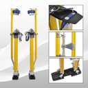 Drywall Stilts 24-40 Inch Height Adjustable Lifts Aluminum Tool for Painting Finishing Pruning Branches Cleaning - Yellow (24" - 40")