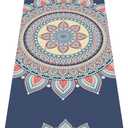 nuveti Yoga Mat Print Extra Thick TPE Non Slip Fitness Exercise Mat with Carrying Bag,72"x24" Extra Thick 6MM Exercise & Workout Mat for Yoga, Pilates Fitness and Floor Exercises (Lotus)