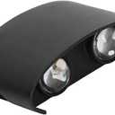 LED Wall Lamp Waterproof Modern Sconce Light Indoor Outdoor Decoration 90265V 4W Black Shell,Outdoor Lights Exterior Wall Light Fixture for House Garden Hallway Guest Room (Warm Light)