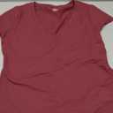 EasyGala Womens Deep V Neck Short Sleeve Shirts Sexy Slim Fit Crop Tops Basic Tees Going Out Summer Outfits Wine Red X-Large