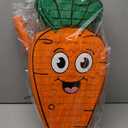 Forenee Carrot Piata - Pinata Set with Blindfold and Stick | Cute Orange Vegetable Pinata for Easter Theme Party | Garden Birthday Decorations | Kids Party Supplies