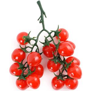 Fake Cherry Tomatoes Artificial Fruit Plastic Lifelike Simulation House Kitchen Decoration (15 Grain)
