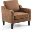 VINGLI Accent Chair for Living Room Chairs Rustic Reading Chair for Bedroom Scooped Arm Chair Mid Century Modern Accent Chairs Upholstered Comfy Chair for Apartment, Waiting Room (Rustic Bronzing Cloth)