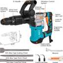 Berserker 1300W 16-Pound SDS-Max Demolition Jack Hammer, 1-9/16" 11-Amp Small Corded Electric Demo Chipping Hammer for Floor Tile Removal, Concrete Breaker with Carrying Case & 3 Chisels