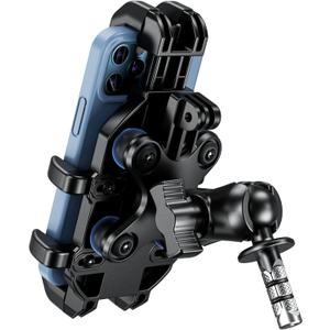 BRCOVAN Motorcycle Fork Stem Phone Mount with Vibration Dampener, Adjustable Heavy Duty Motorcycle Cellphone Holder Fit Stem Tubes 12mm-25.4mm in Diameter, Compatible with 5.4''-7.2'' Smartphones