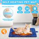 Riakrum 4 Pack Self Warming Cat Bed Mats Leopard Print Cat Dog Thermal Blanket Double Sided Self Heating Pet Pad with Storage Bags for Pet Winter Outdoor Indoor Supplies, Non Electric(Small)