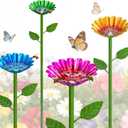 Mellbree Bee Watering Station, 4-Pack Metal Flower Bee Bath for Garden Attract Butterflies & Pollinators Colorful Outdoor Garden Stakes for Yard, Patio, Butterfly Garden Gardening Essentials