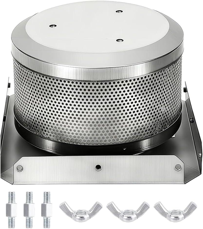 Patio Heater Burning Net Emitter Screen and Base, Pyramid Heater Replacement Parts, 304 Stainless Steel Burner Emitter Screen & Base, 4-Sided Glass Tube Outdoor Heaters Replacement Accessories in Fall
