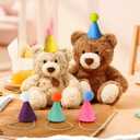 15 Pcs Mini Party Hats for Stuffed Animals - Small Cone Hats with Elastic String for Dolls, Cats, Dogs, Rabbits, Puppies, Pet Birthday Party Decorations & Photo Props - Multicolor, 1.9''x 3.1''