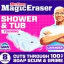 Mr. Clean Magic Eraser Sponge, Bathroom, Shower, Tub Cleaner, Soap Scum Remover, Bathroom Cleaning Supplies, Dawn Cleaning Power with Lavender Scent, Shower & Tub, 8ct