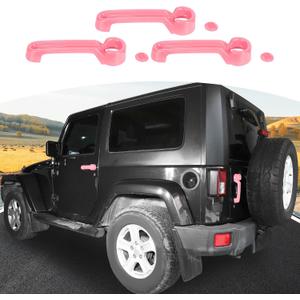 for Jeep JK Door Handle Cover Trim Pink for Jeep Wrangler JK 2DR 2007-2017 Pink Exterior Accessories 3pcs