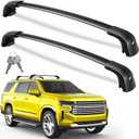 Wonderdriver Lockable Roof Rack Cross Bars 330lbs Compatible with Chevy Suburban & Tahoe 2021 2022 2023 2024 2025 2026 GMC Yukon XL, Cadillac Escalade ESV, Heavy Duty Aluminum Crossbars Black Luggage