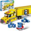 City Delivery Truck Building Blocks Set for Kids 6+ 342PCS Compatible with Lego Semi Truck Model with Detachable Cab&Openable Cargo Construction Brick Toy STEM Educational Gift for 6+ Boys Girls