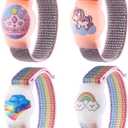 Kids Wristband for AirTag, Adjustable Nylon Watch Band Tracker Case, Breathable, Waterproof, GPS Trackers Case Cover, Anti Lost watchband for Toddler Child (2pcs-pink/2pcs-white)