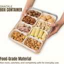 Snackle Box Container | Made with Food-Grade Durable Plastic | 8 Compartment Snack container with lid and Handle | Dishwasher Safe Snackle Box | perfect for Kids, Adults,Traveler and for picnic