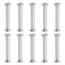PATIKIL Hex Chicago Screws, 10 Set Binding Screw Posts M6 x 50 mm Connecting Hex Drive Socket Cap Bolt Nuts for Scrapbook Leather Belt Album Photo Furniture Repair, Silver