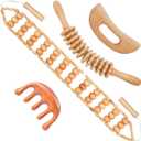 4Pcs Wood Therapy Massage Tools Lymphatic Drainage Massager Wooden Massager Body Sculpting Tools for Maderoterapia,Anti-Cellulite,Pain Relief