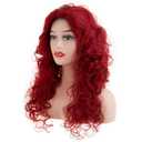 Long Curly Wavy Red Wigs for Women Synthetic Natural Fluffy Costume Cosplay Hair Wig,27inch