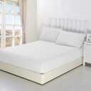 Crown Collection Hotel Beddings 600-Thread-Count 100% Egyptian Cotton 1 Piece Fitted Sheet with 12" Deep Pocket King Size White