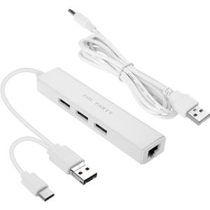 OTG USB C Micro-USB HUB Powered with Wired LAN Ethernet Adapter for Android and Computer 