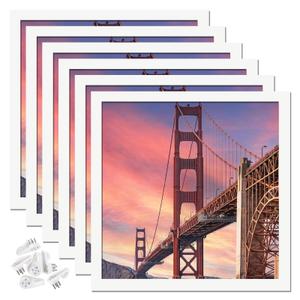 ijuerybai 16x16 Picture Frames White, Set of 6 for Gallery Wall Display