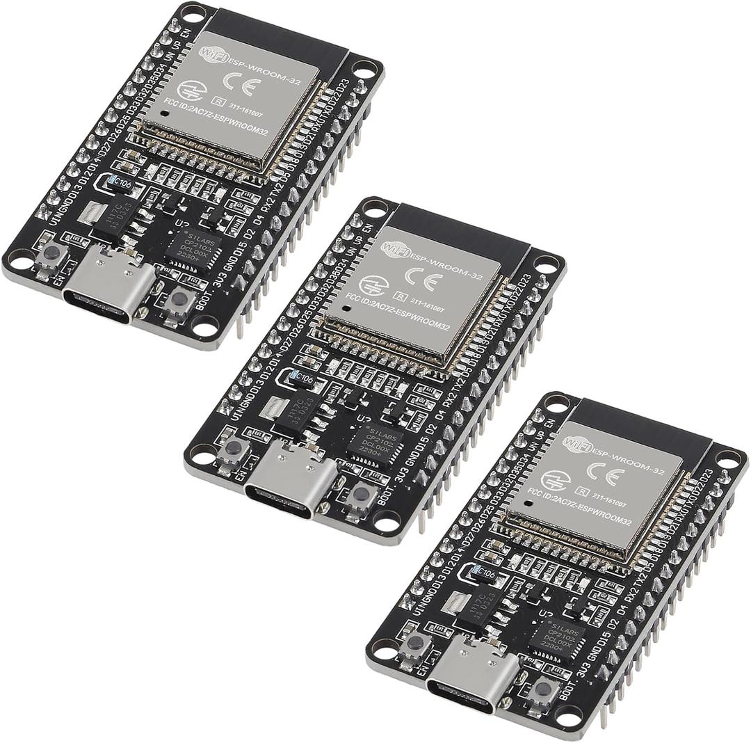 AITRIP 3PCS Type c 30pins CP2102 ESP-WROOM-32 ESP32 ESP-32S Development Board 2.4GHz Dual-Mode WiFi + Bluetooth Dual Cores Microcontroller Processor Integrated with Antenna RF AMP Filter AP STA