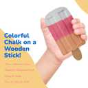 ArtCreativity Popsicle Chalk - Set of 3 - Popsicle Shaped Sidewalk Chalks - Washable Chalk for Kids Outdoor Painting Activities - Non-Toxic Colorful Chalkboard Chalk - Classroom Prize Art Supply Set