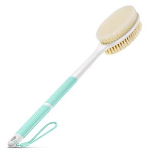 Back Scrubber Anti Slip for Shower,Back Brush Long Handle with Soft and Stiff Bristles,Body Scrubber for Bath or Dry Brush(Green)