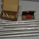 TONIAL Curtain Rods 32 to 86 Inch(2.6 to 7.2 ft), Telescoping Splicing 3/4 Single Rods for Windows 54 to 82 Inch(4.5 to 6.8 ft) Christmas Decorative Drapery Rod with Acrylic Diamond Finial, Nickel