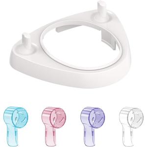 4 PCS Toothbrush Head Covers (Multicolor) Compatible with Oral-B Electric Toothbrush Head + Toothbrush Holder with 1 Charging Stand Slot and 2 Toothbrush Head Stands