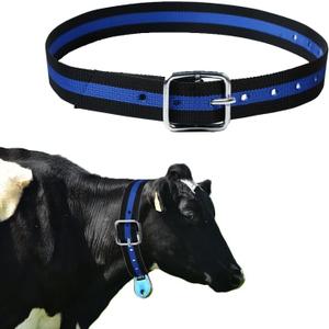 Nylon Cow Collar, 54 Inch, Thickened Neck Strap with Metal Buckle, Blue