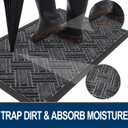 OLANLY Indoor Outdoor Mat, Sturdy Natural Rubber Floor Mat, Non Slip Low Profile Waterproof Doormat, and Stain Front Door Mats, Easy Clean Patio Entrance Mat, 48''x32'', Grey