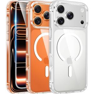 FNTCASE for iPhone 17 Pro-Max Case: Clear Military Grade Drop Protection Anti Yellowing Cell Phone Cover - Rugged Shockproof Protective Bumper Transparent Phonecase