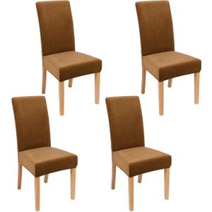Smiry Velvet Stretch Chair Covers for Dining Room Set of 4, Soft Fit Removable Washable Kitchen Parsons Chair Slipcover Protector, Camel