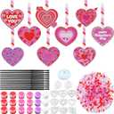 Blosssound 36 Sets Valentine's Day Suncatcher Craft Kits Heart Suncatchers Ornaments DIY Love You Window Paint Art Valentines Party Sun Catchers for Valentine Party Classroom Art Project Gift Favors