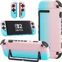 GLDRAM Case Compatible with Nintendo Switch 2 (2025), Pink & Blue Gradient PC Protective Case + Detachable PC Joycon Cover, Hardshell Shock & Scratch Skin Protector Accessories