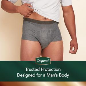 Depend Real Fit Incontinence Underwear for Men, Disposable, Maximum Absorbency, XL, Black, 56 Count
