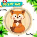 50 Pcs Fox Face Paper Dessert Plates Fox Theme 7" Plates Jungle Animal Party Decorations