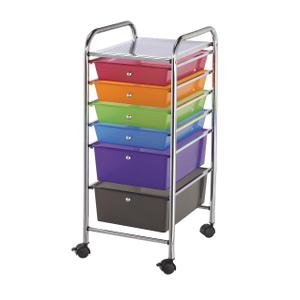 Blue Hills Studio Storage Cart w/6 Drawers: Multi-Color