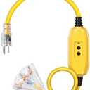 Amazon.com: DEWENWILS 3 FT Automatic GFCI Extension Cord Outdoor, 12/3 Gauge Extension Cord for Multiple Appliances, Heavy Duty Power Cable with LED Lighted 3 Prong Plug, Yellow, UL Listed : Tools & Home Improvement