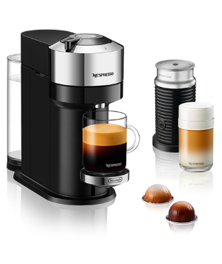 Nespresso De'Longhi Vertuo Next Deluxe by De'Longhi with Aeroccino - Chrome