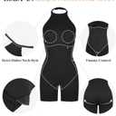 Popilush Workout Rompers for Women Built in Shapewear Summer Jumpsuit Unitard Bodysuit Halter Neck Backless Tummy Control Jumpsuits, Small, Black