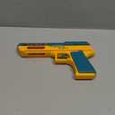 Light Up Pistol Toy - Hand Gun Toys with Dazzling Electric LEDs Light & Fighting Sound & Unique Telescopic Action, Great Party Favor, Gifts for Boys and Girls (Batteries Not Included) (Green/Yellow)