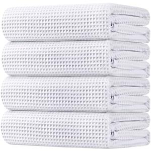 HOMEXCEL Waffle Bath Towels Set 4 Pack, Premium Microfiber Bathroom Towels, Ultra Soft, Lightweight, Highly Absorbent and Quick Dry Towel for Bathroom, Gym, Shower, Hotel, and Spa, 27 x 54 Inch, White HOMEXCEL Waffle Bath Towels Set 4 Pack, Premium Microfiber Bathroom Towels, Ultra Soft, Lightweight, Highly Absorbent and Quick Dry Towel for Bathroom, Gym, Shower, Hotel, and Spa, 27 x 54 Inch, White