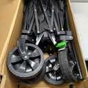 VIVOSUN Collapsible Folding Wagon, 350 lb Load-Bearing Outdoor Utility Cart with Silent Universal Wheels, Cup Holders &Side Pockets, Adjustable Handle, for Camping, Garden, Sports, Picnic, Shopping (Black)