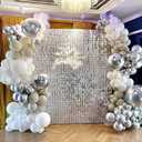 Sugoiti 24Pcs Silver Shimmer Wall, 12 * 12 inch Panels Backdrop Decoration Shiny Sequins Photo Background for Balloon Garland Arch Kit Birthday Wedding Engagement Baby Shower Party Supplies