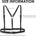 Grevosea Punk Black Leather Body Harness Belt for Women, Gothic Adjustable Waist Belt Fashion Accessory Rave Cosplay Halloween